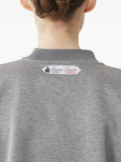 Lanvin Belted Sweatshirt In Double-faced Jersey In Gray