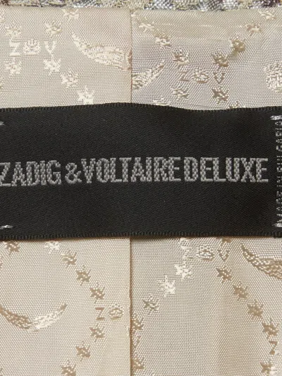 Pre-owned Zadig & Voltaire Python-jacquard Single-breasted Blazer In Neutral
