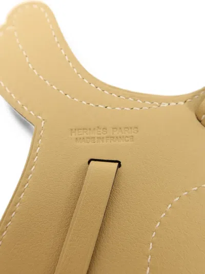 Pre-owned Hermes Paddock Selle Bag Charm In Neutral