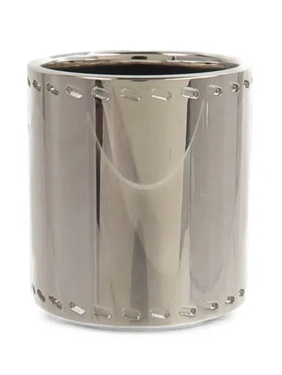 Pre-owned Hermes Stirrup Scarf Ring In Silver