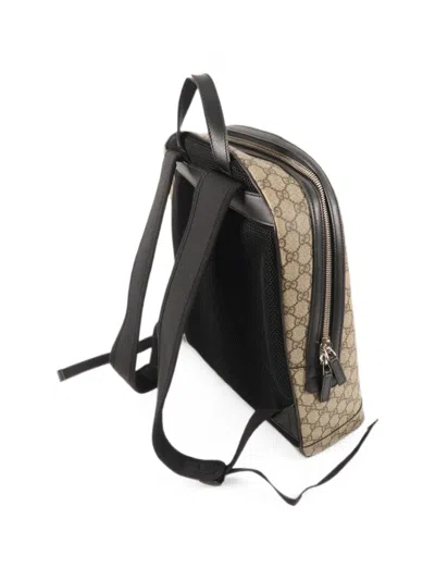 Pre-owned Gucci Gg Supreme Web Backpack In Neutral