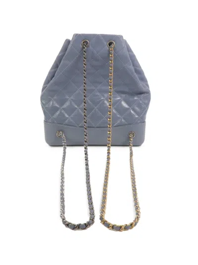 Chanel Gabrielle Quilted Backpack In Blue