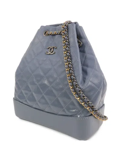 Chanel Gabrielle Quilted Backpack In Blue