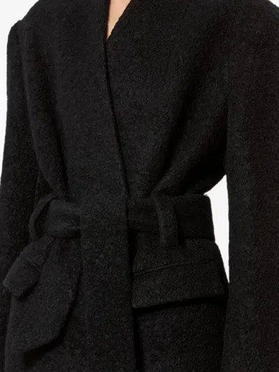 Isabel Marant Syndra Belted Oversized Virgin Wool-blend Jacket In Black