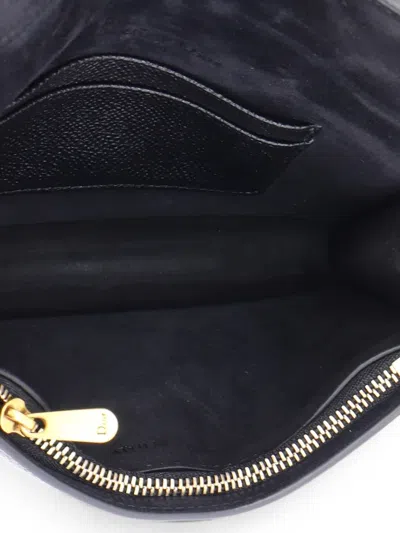 Pre-owned Dior Saddle Rectangular Leather Belt Bag In Black