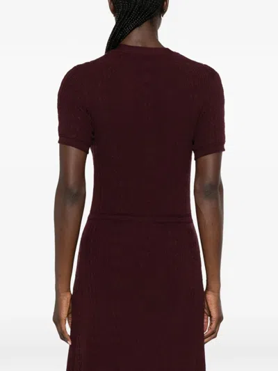 Maje Cable-knit Button-front Maxi Dress In Brown