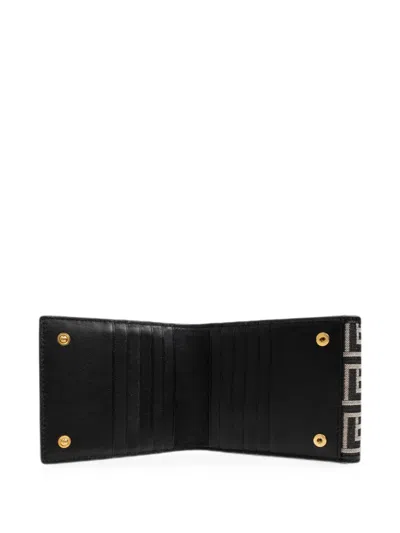 Balmain Monogram Canvas Wallet In Multi