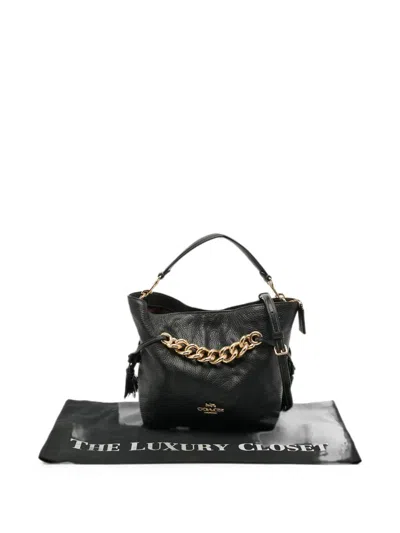 Pre-owned Coach Andy Drawstring Shoulder Bag In Black