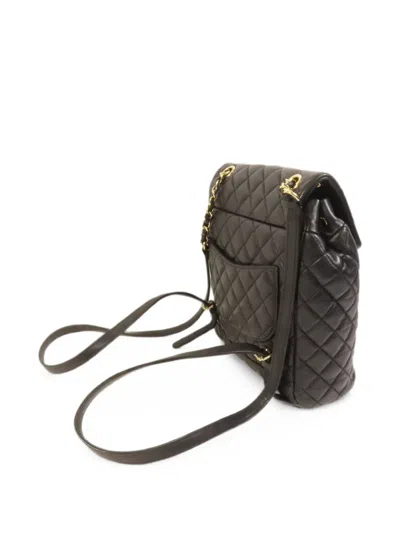 Pre-owned Chanel Cc Turn-lock Quilted Backpack In Black