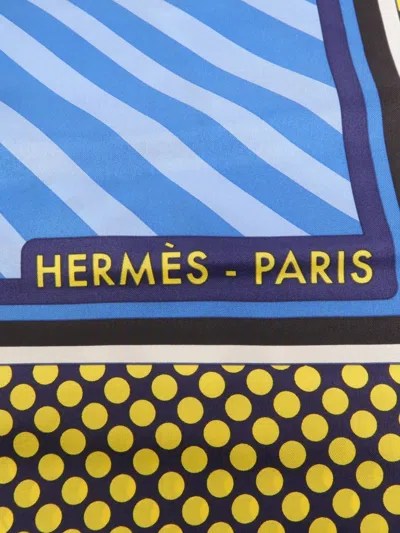 Pre-owned Hermes Square-shape Scarf In Blue