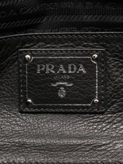 Pre-owned Prada 2000-2010 Grained Leather Satchel In Black