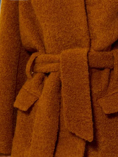 Isabel Marant Syndra Boucle Belted Oversized Wrap Jacket In Brown