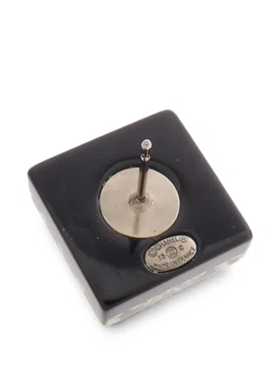 Pre-owned Chanel Interlocking-cc Earrings In Silver