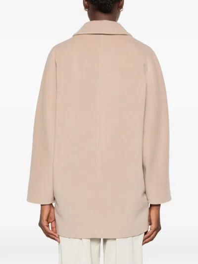 Max Mara Double-breasted Notched-lapel Coat In Neutral