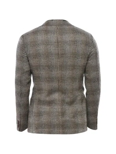 Corneliani Check Double-vent Jacket In Brown
