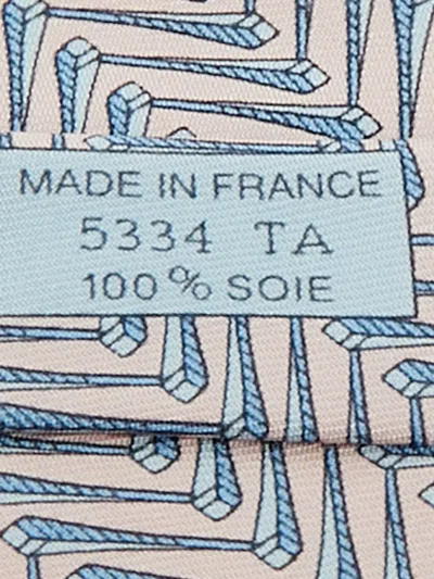 Pre-owned Hermes Silk Tie In Neutral