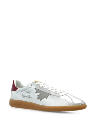 Dsquared2 Maple-leaf Sneakers In Silver
