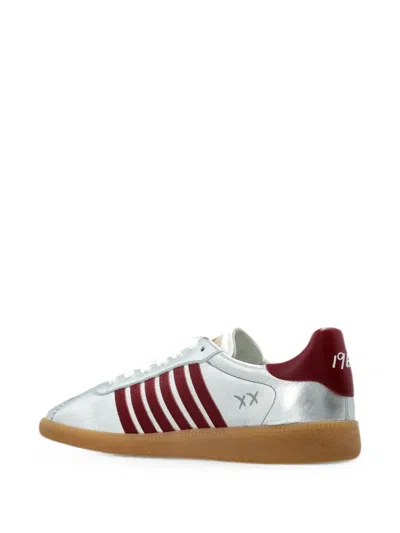 Dsquared2 Maple-leaf Sneakers In Silver