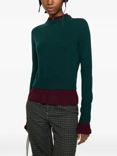 Acne Studios Ruffled Layered-effect Sweater In Multi
