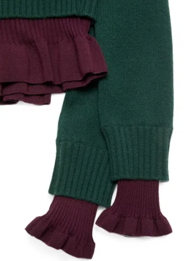 Acne Studios Ruffled Layered-effect Sweater In Multi
