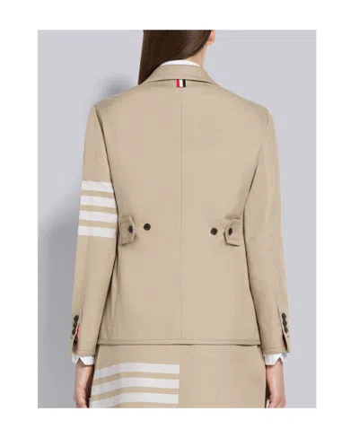 Thom Browne Twill Back Loop 4-stripe Blazer In Brown