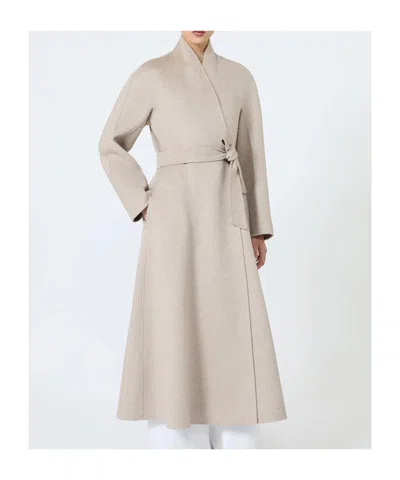 Max Mara Long-sleeved Coat In Brown
