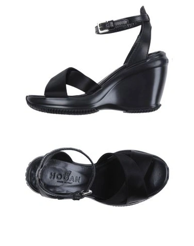 Hogan Sandals In Black