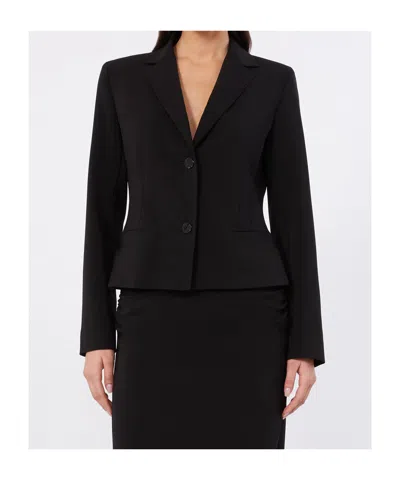 Max Mara Studio Fitted Technical Cady Blazer In Black