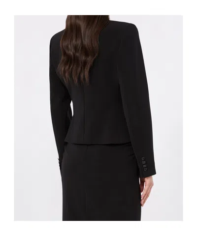Max Mara Studio Fitted Technical Cady Blazer In Black