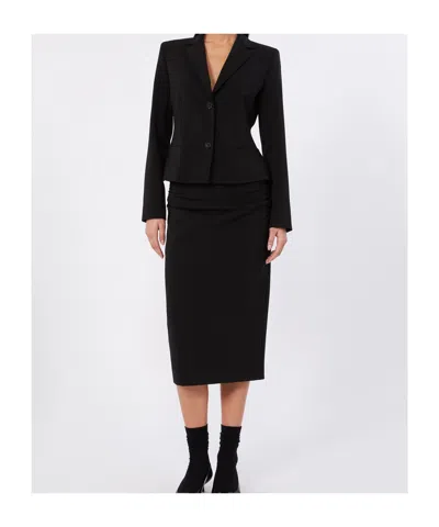 Max Mara Studio Fitted Technical Cady Blazer In Black