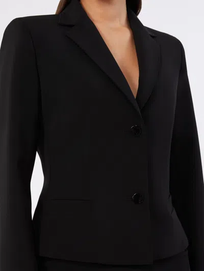 Max Mara Studio Fitted Technical Cady Blazer In Black