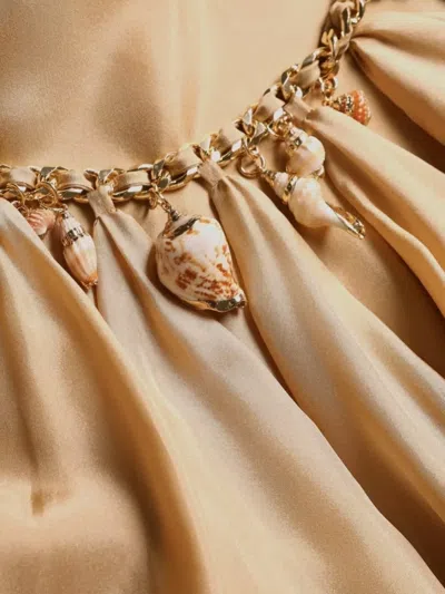 Zimmermann Silk Mini Dress With Billow Sleeves And Adjustable Chain In Neutral