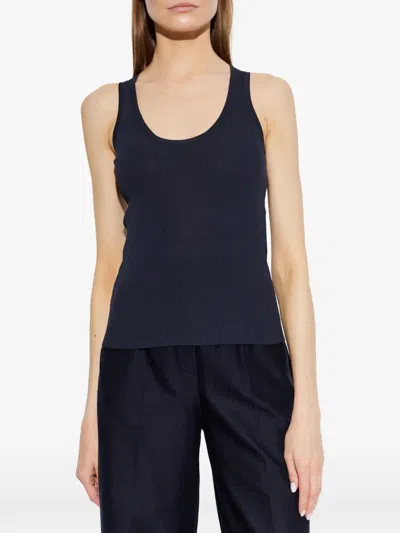 Max Mara Geripptes Editta Strick-tanktop In Blue