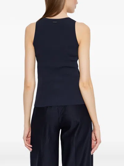 Max Mara Geripptes Editta Strick-tanktop In Blue