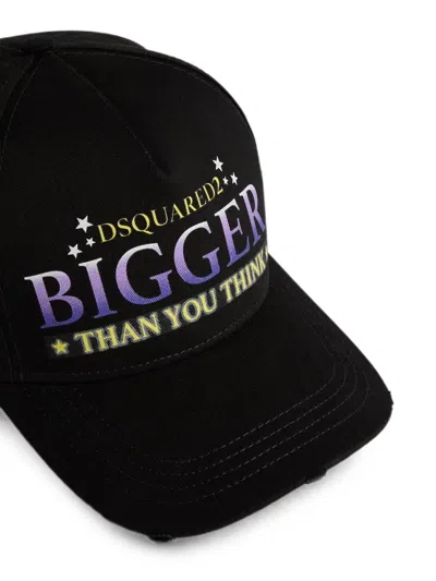 Dsquared2 Printed Distressed Baseball Cap In Black
