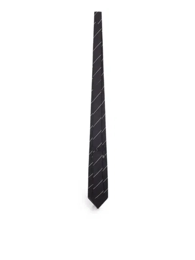 Tom Ford Silk Tie With Geometric Pattern In Black