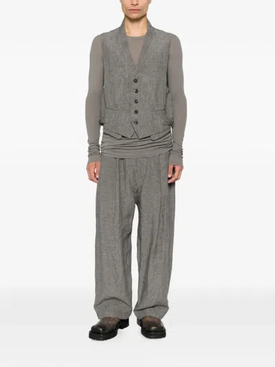 Ziggy Chen Check-pattern Waistcoat In Gray