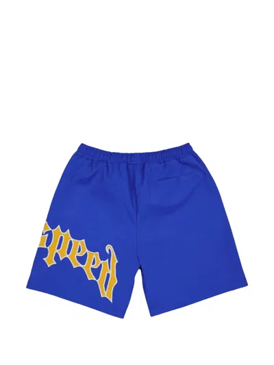Godspeed Logo-print Drawstring Shorts In Blue