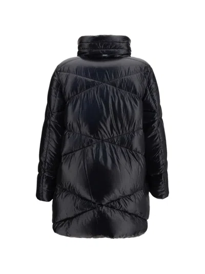 Herno Quilted Drawstring-hood Jacket In Black