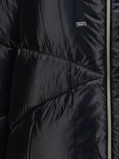 Herno Quilted Drawstring-hood Jacket In Black