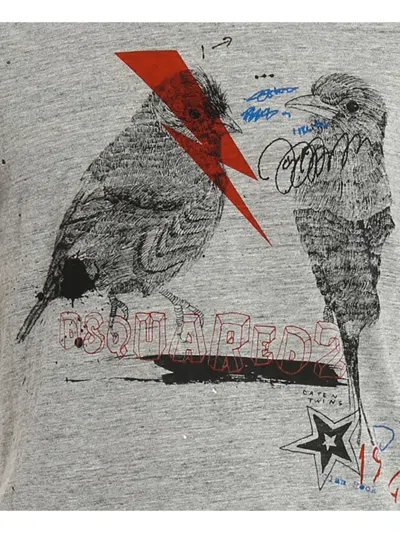 Dsquared2 Graphic-print T-shirt In Gray
