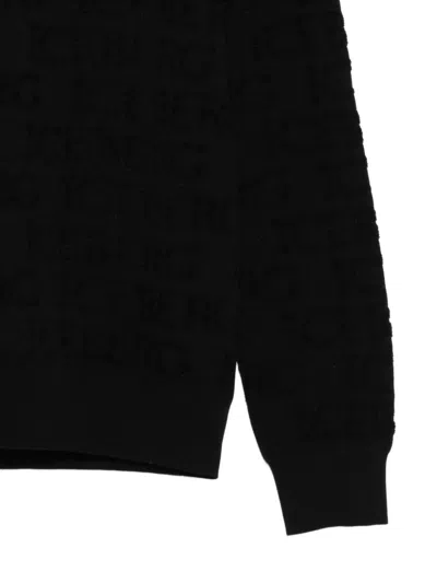 Iceberg Turtleneck Pattern Sweater In Black