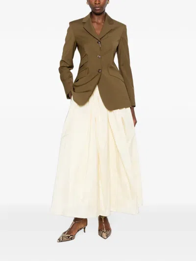 Max Mara Single-breasted Notched-lapels Jacket In Brown