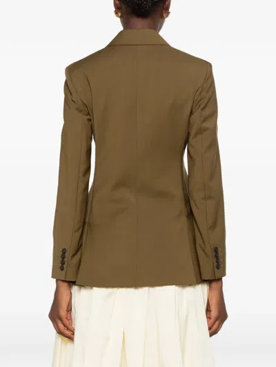 Max Mara Single-breasted Notched-lapels Jacket In Brown