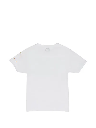 Sp5der Star-print Logo-print T-shirt In White