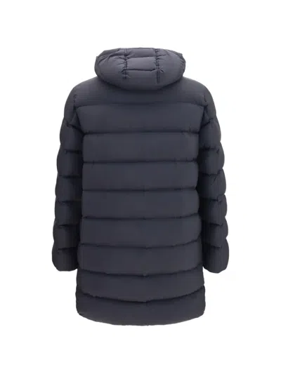 Herno Technical Down Jacket With Acrylic-coated Polyamide In Blue