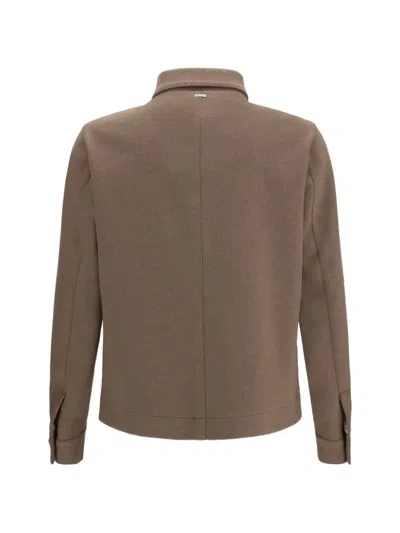 Herno Chest-pockets Press-stud Jacket In Brown