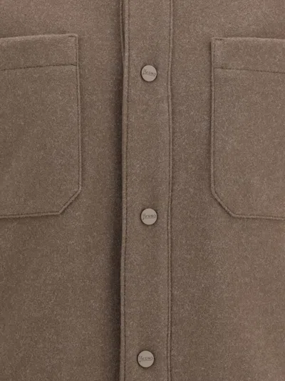 Herno Chest-pockets Press-stud Jacket In Brown