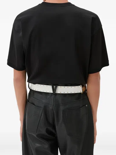 Versace Printed Cotton-jersey Regular T-shirt In Black