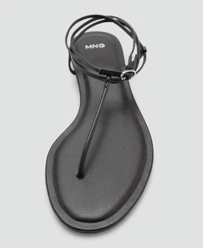 Mango Ankle Wrap Sandals In Black